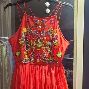 ASOS Tulle embroidered strappy dress